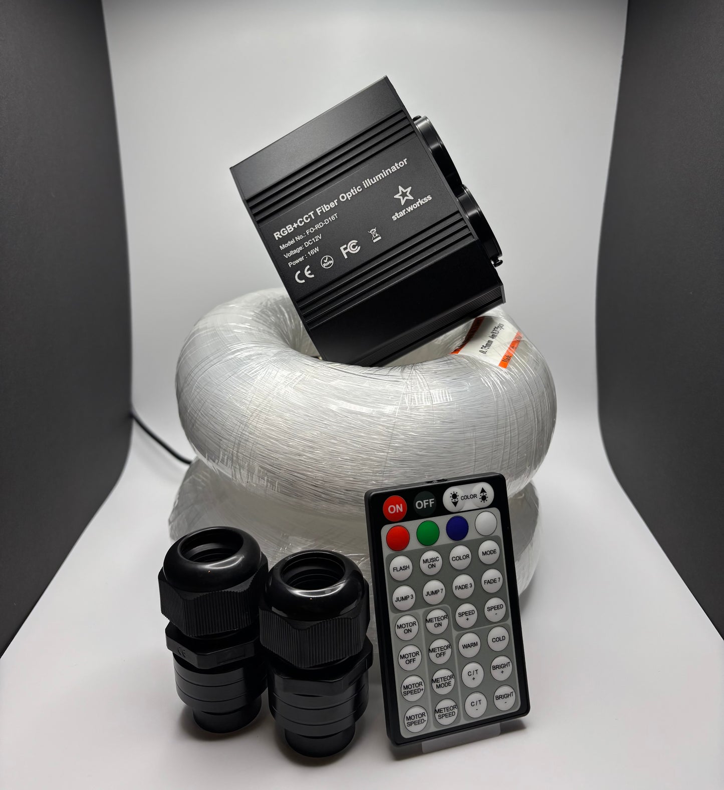 16W Fiber Optic Starlights Headliner Logo Kit