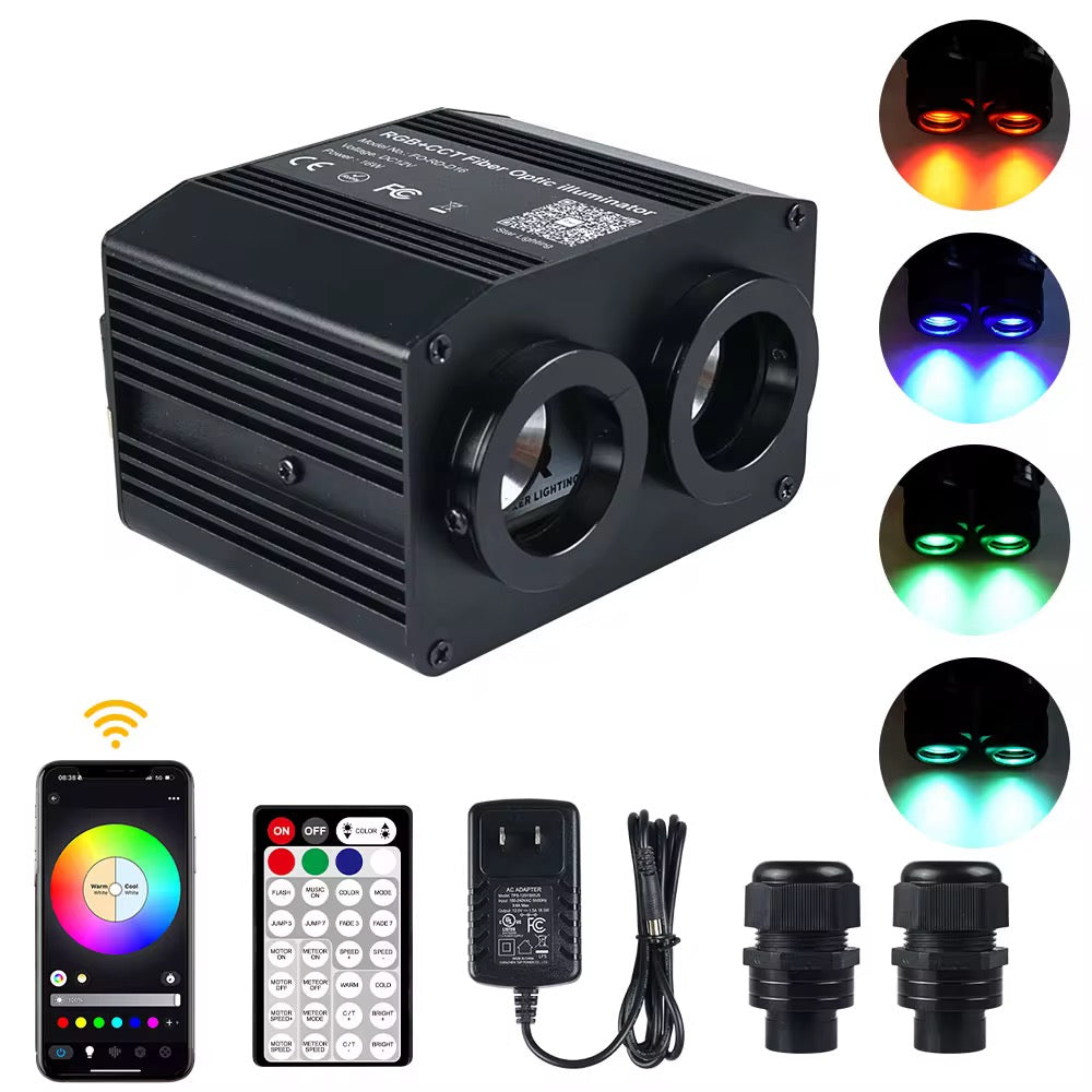 16W Fiber Optic Starlights Headliner Logo Kit